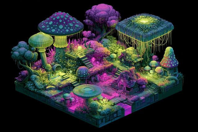 Nano Banana Prompt - An isometric 3D miniature world themed around [subject], fea