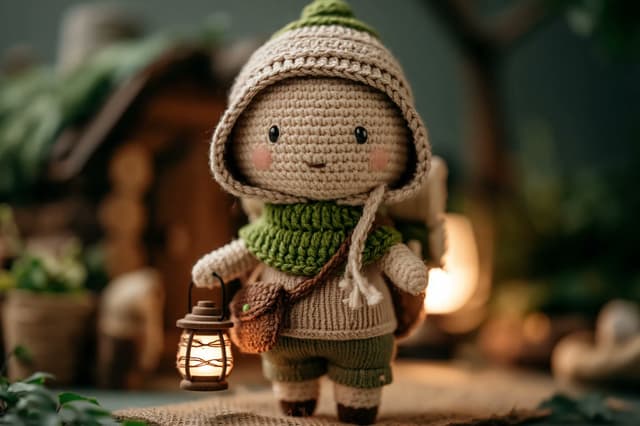 GPT Image Prompt - A handcrafted crochet doll of a [subject], made with soft ya