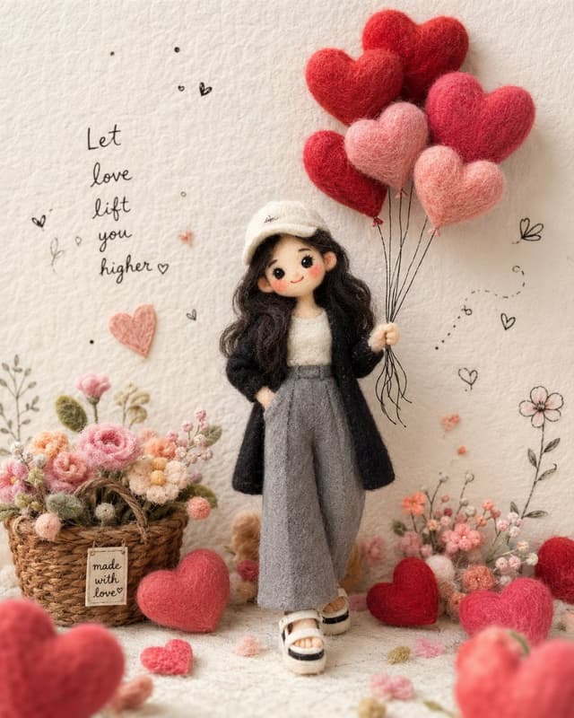 GPT Image Prompt - Whimsical handmade needle-felt illustration based on the upl
