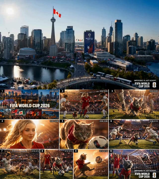 GPT Image Prompt - Create a 15-second cinematic FIFA World Cup 2026 sports-come