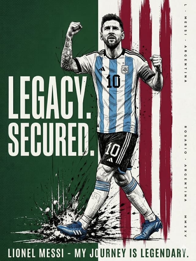 Nano Banana Prompt - A striking graphic sports poster in a hand-drawn, ink-sketch