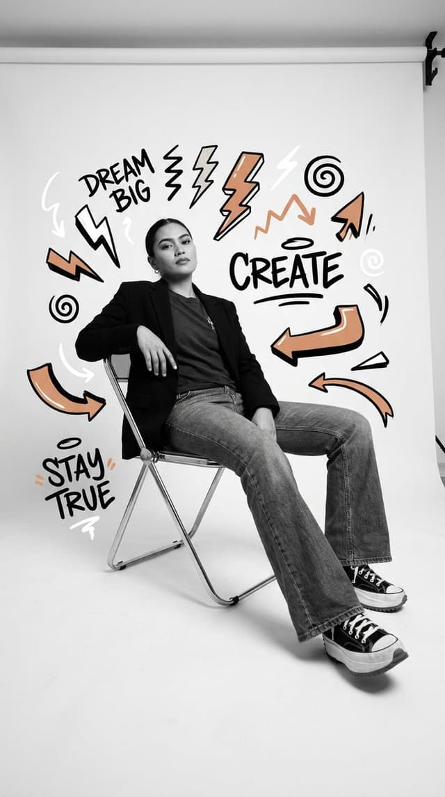 Nano Banana Prompt - Ultra-realistic black-and-white editorial studio portrait of