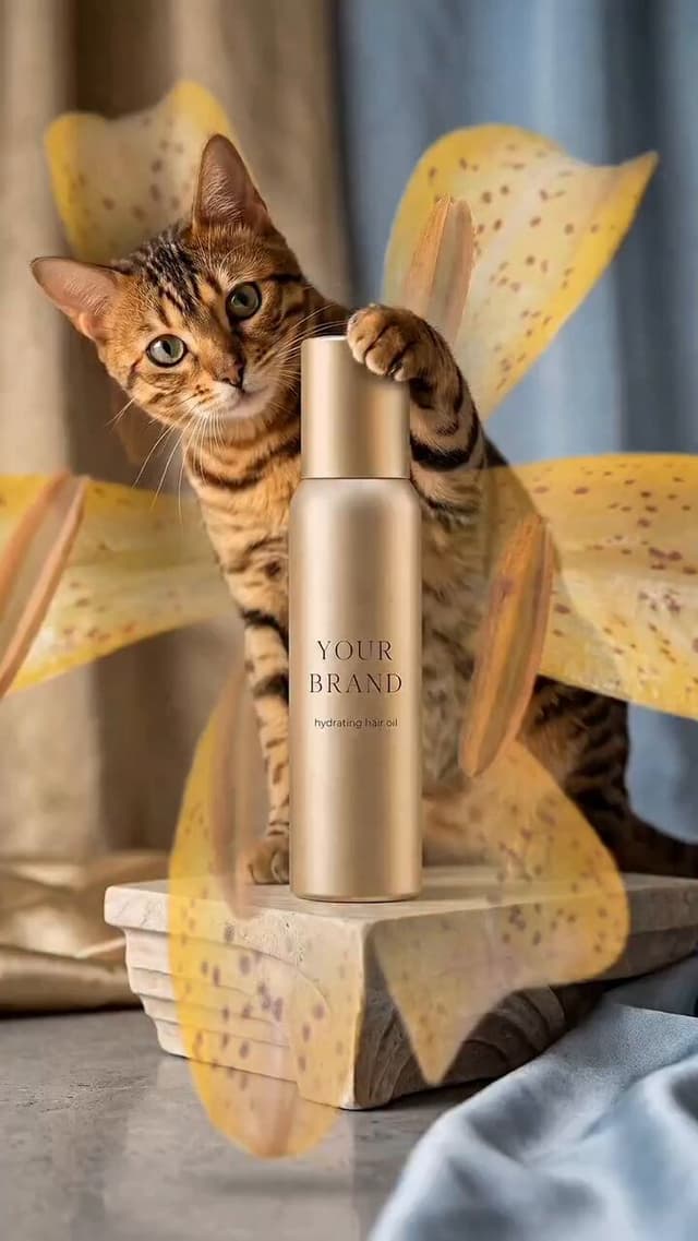 Seedance Prompt - A luxury beauty commercial for a hydrating hair oil, shot wi