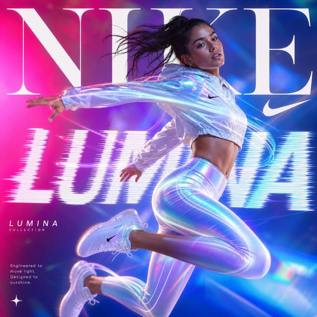 GPT Image Prompt - dynamic fashion advertisement for Nike showing a hyper-reali