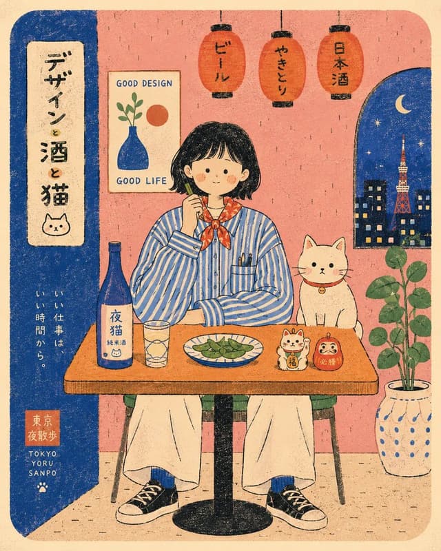 GPT Image Prompt - Flat modern risograph-style poster illustration of [HUMAN], 