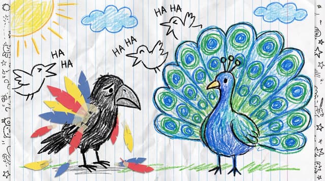 Other Prompt - A child's crayon drawing on white lined notebook paper. [DES