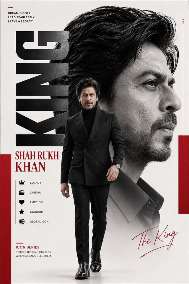 GPT Image Prompt - Create a premium luxury editorial poster featuring Shah Rukh