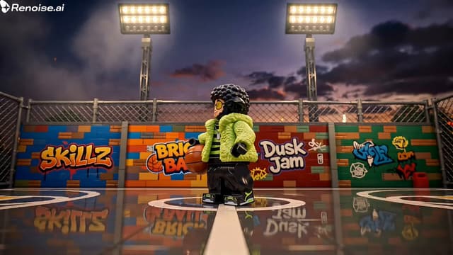 Seedance Prompt - A premium LEGO-style cinematic sneaker commercial where stre