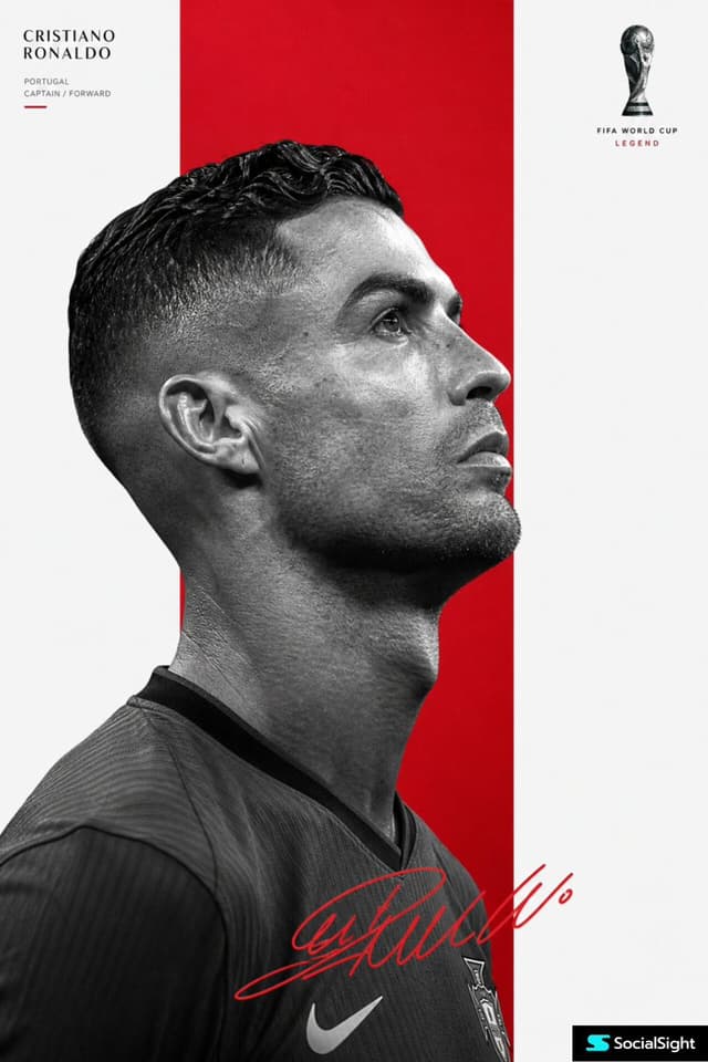 GPT Image Prompt - Minimalist editorial poster of Cristiano Ronaldo in perfect