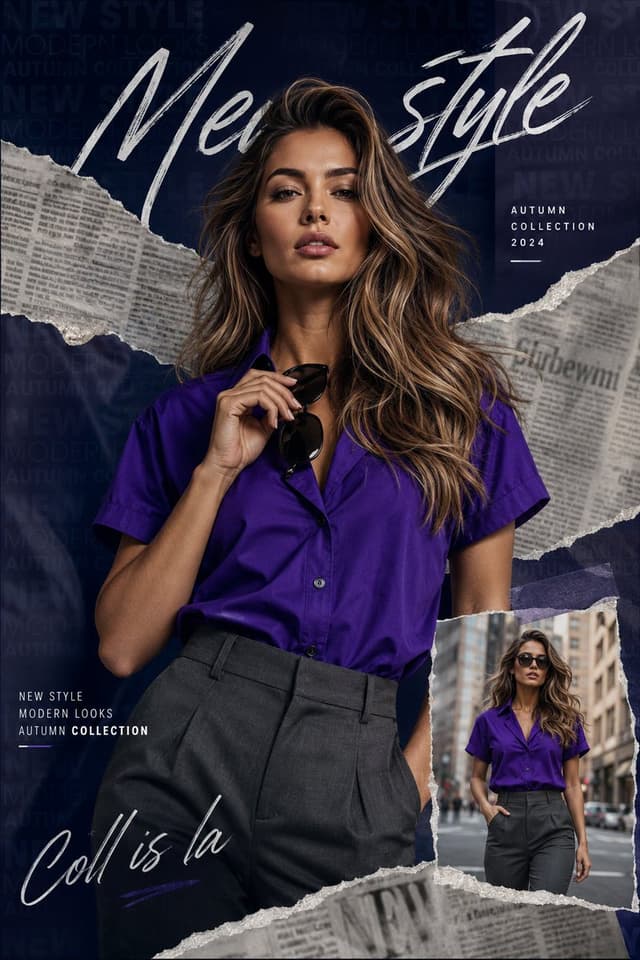 GPT Image Prompt - A vertical editorial fashion poster in a modern collage styl