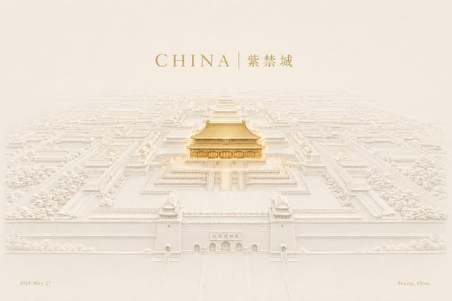 Midjourney Prompt - An embossed relief-style architectural poster, Chinese seal-
