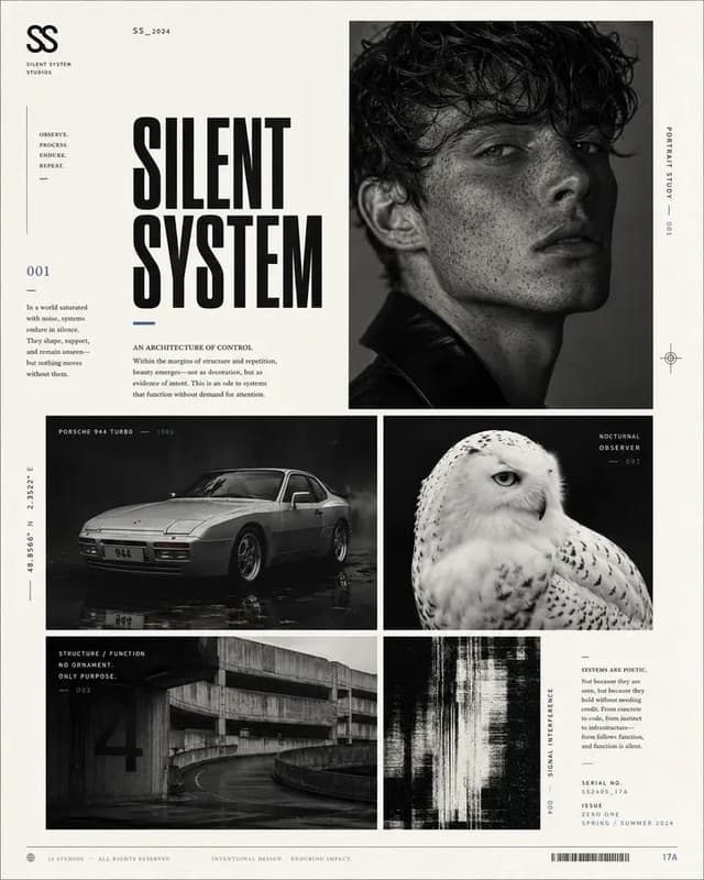 GPT Image Prompt - Avant-garde graphic design poster page, elegant editorial la