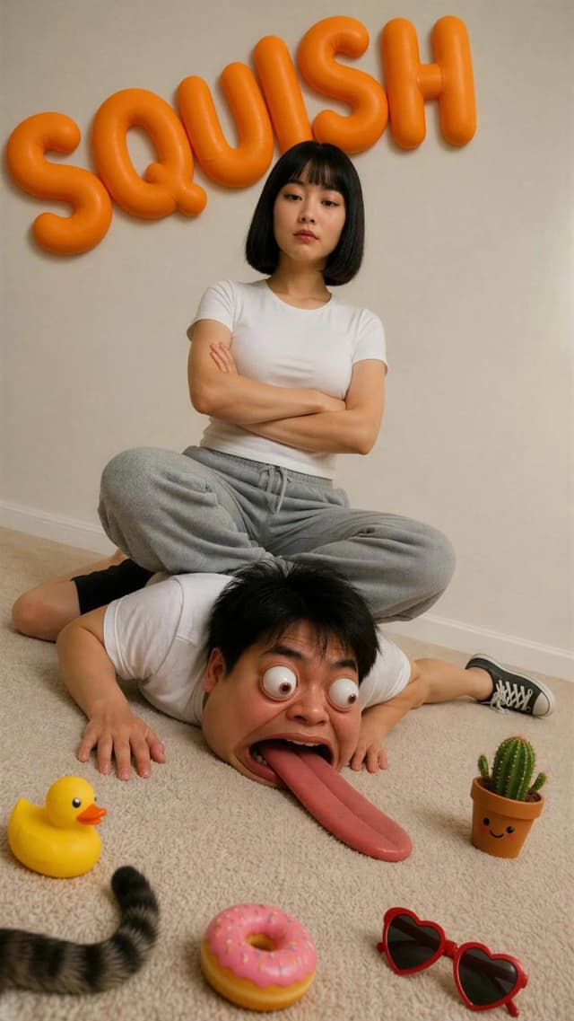 Midjourney Prompt - A completely absurd, humorous, and surreal photo mixing real