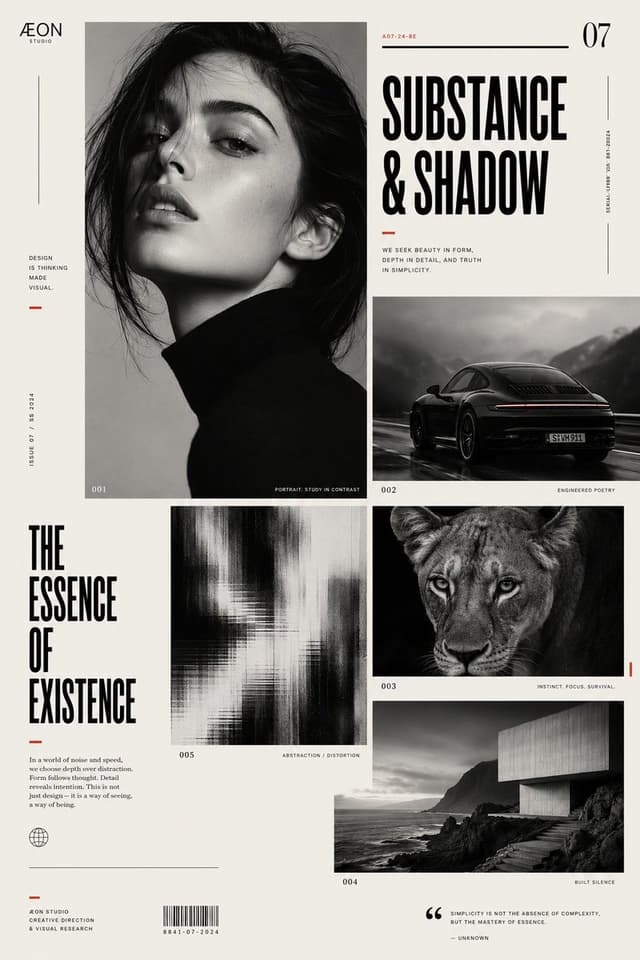 GPT Image Prompt - Avant-garde graphic design poster page, elegant editorial la