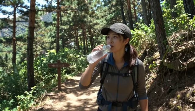 Grok Imagine Prompt - Main Subject:
Young Korean woman, early 20s, sporty hiking o