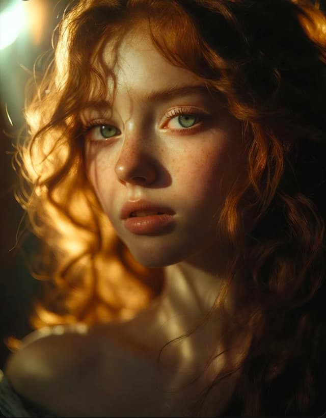 Grok Imagine Prompt - A stunning, highly detailed close-up portrait of a young wom