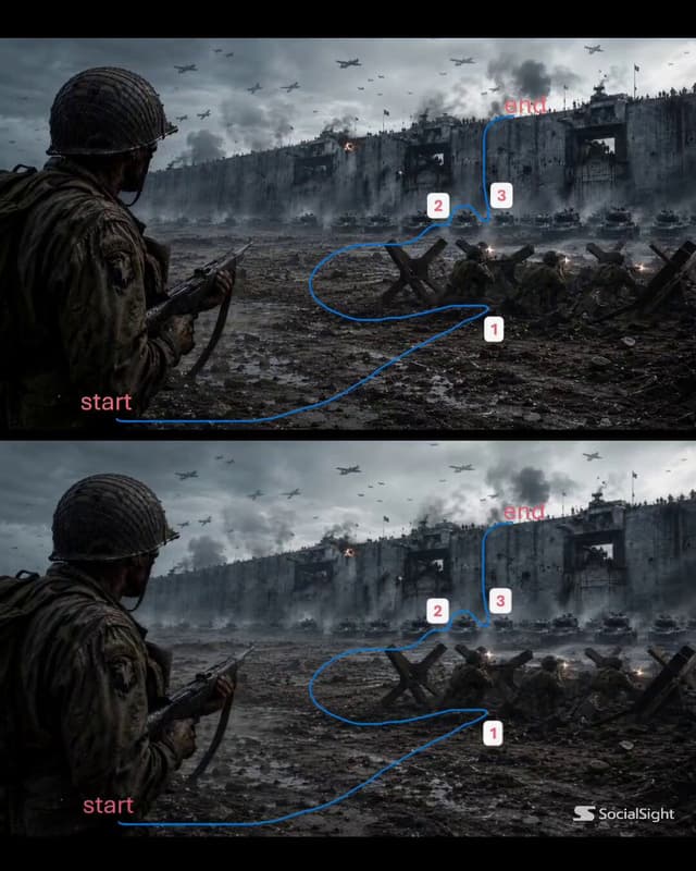 Seedance Prompt - Ultra-realistic cinematic WWII battlefield, single continuou