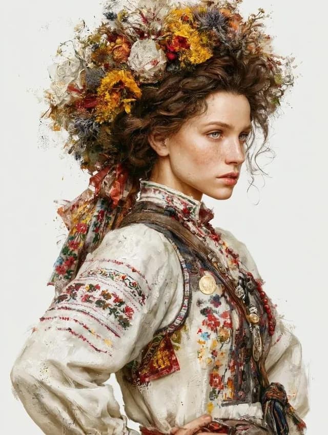 GPT Image Prompt - A single highly detailed fine art portrait of a young Slavic