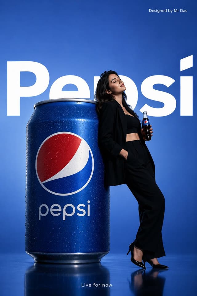 GPT Image Prompt - Minimalist commercial ad featuring an oversized Pepsi can, u