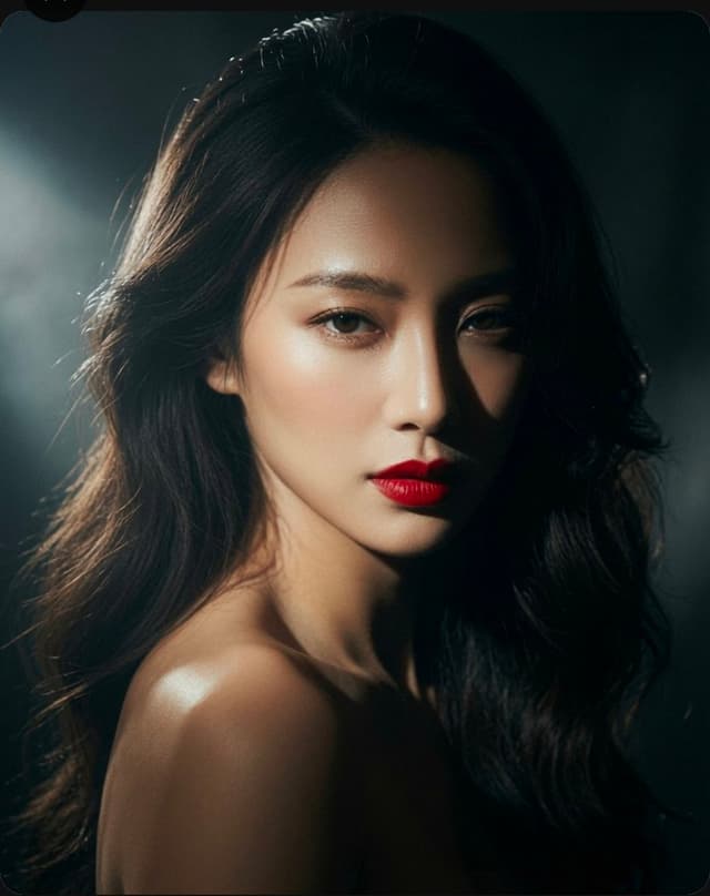 Grok Imagine Prompt - A high-end, cinematic portrait of a stunning East Asian woma