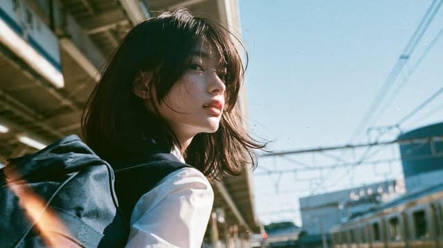 Other Prompt - A cinematic coming-of-age portrait of a Japanese high school