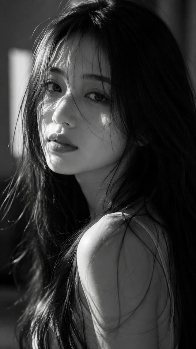 GPT Image Prompt - Ultra-photorealistic cinematic black-and-white fine-art beau