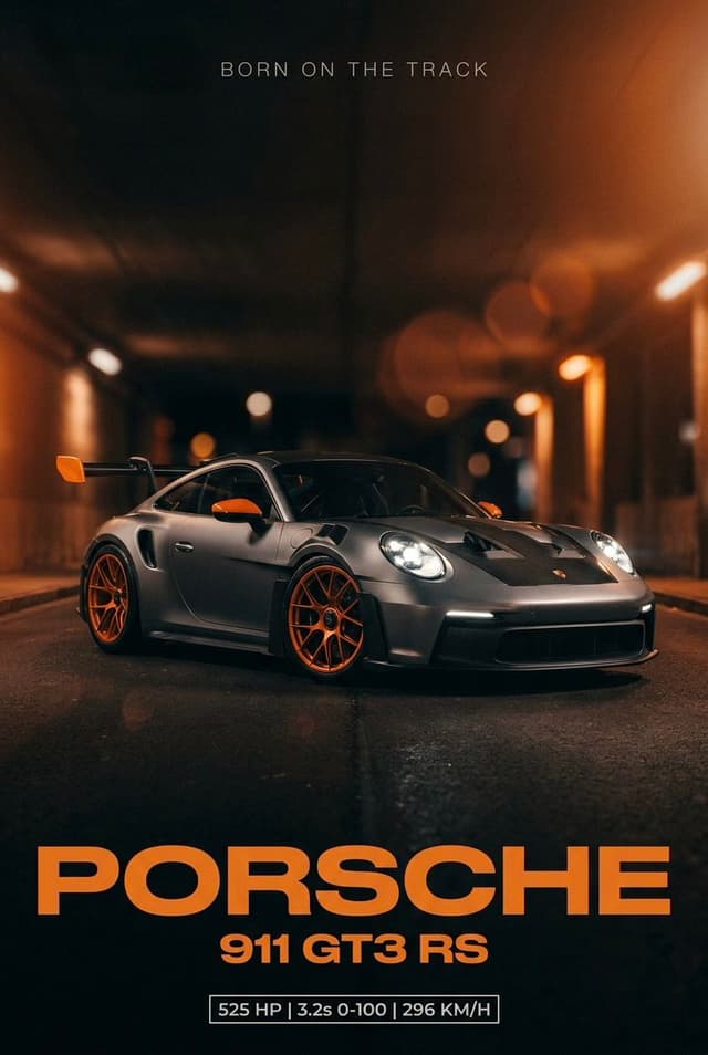 Nano Banana Prompt - Cinematic automotive poster design. Layout reference: Use th
