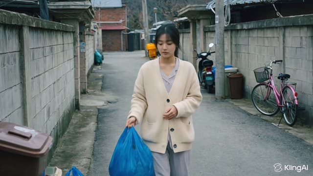 Kling Prompt - Main Subject:
Young Korean woman, early 20s, oversized cardi