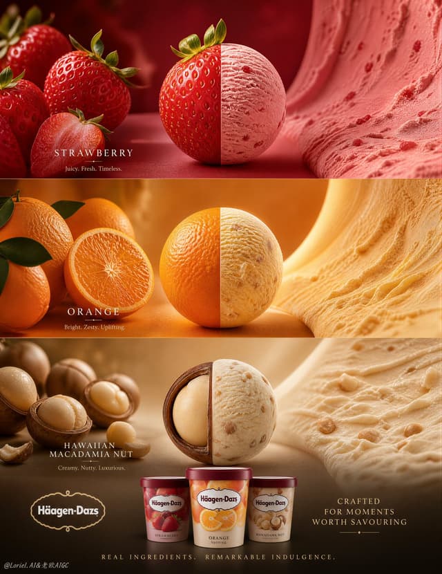 GPT Image Prompt - Create an ultra-premium vertical Häagen-Dazs flagship flavor