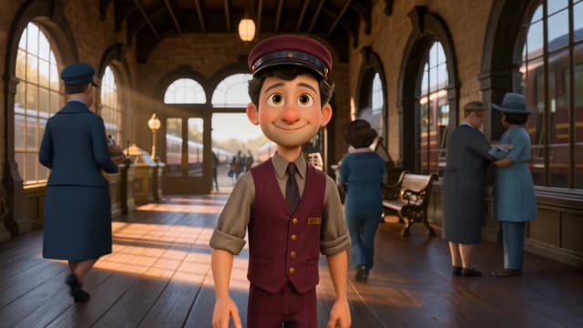 Kling Prompt - Pixar-style animated short  "BAGGAGE": The Heavy Trunk. 

In