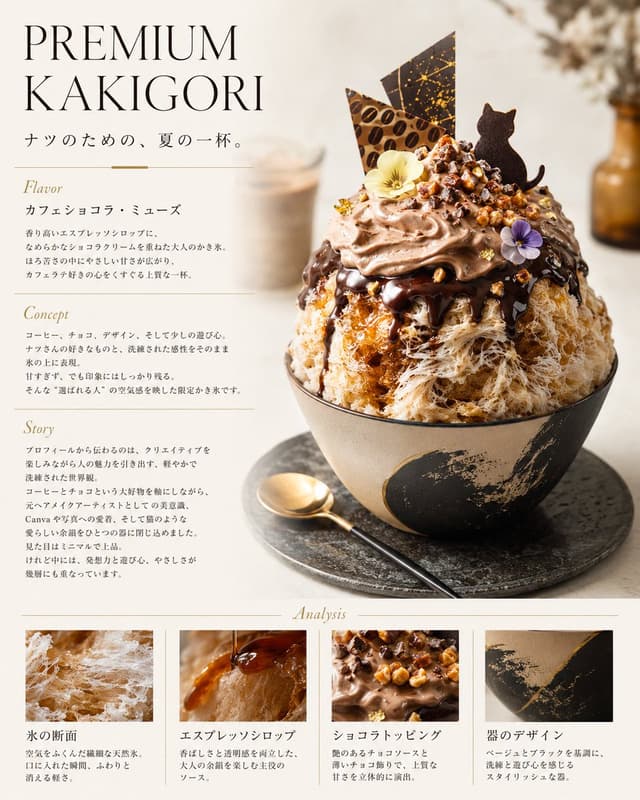GPT Image Prompt - あなたは世界最高峰のフードアートディレクター、雑誌編集長、グラフィックデザイナーです。送付されたXプロフィールのスクリー