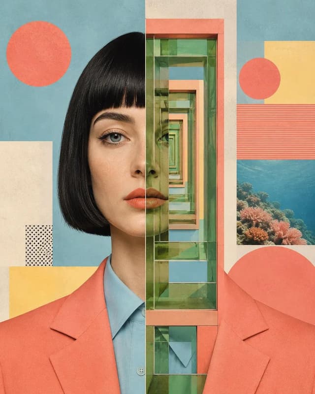 GPT Image Prompt - Create a contemporary editorial collage portrait that seamle