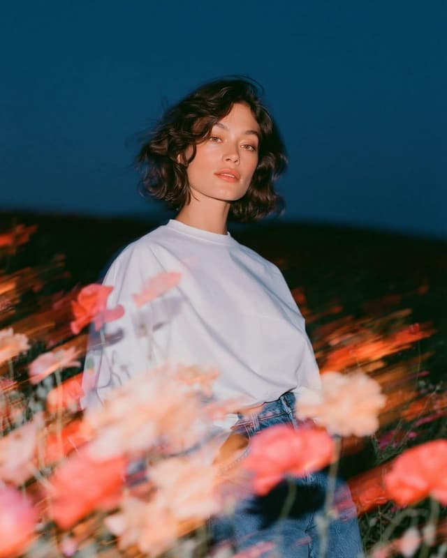 GPT Image Prompt - Create a cinematic fashion editorial portrait at blue hour i