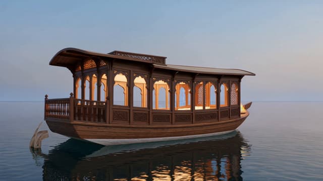 Kling Prompt - Create a cinematic 3D architectural visualization of a tradi