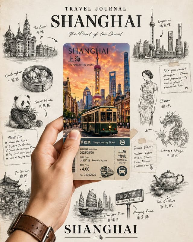 GPT Image Prompt - Create a premium travel journal-style collage poster inspire