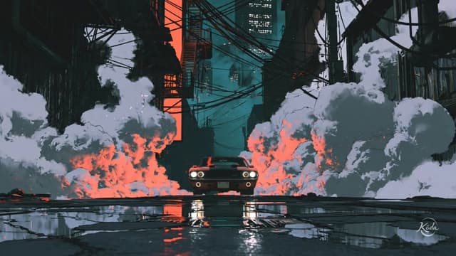 Seedance Prompt - 16:9, 30s, stylized anime-real cinematic night in deserted r