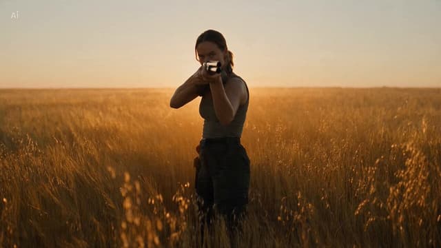 Seedance Prompt - Environment: Late afternoon, golden hour, in a vast open whe