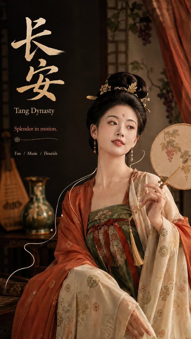 GPT Image Prompt - 生成一张 9:16 高级古风人物 Editorial Poster。

【朝代】：[汉 / 唐 / 宋 / 明 / 其他