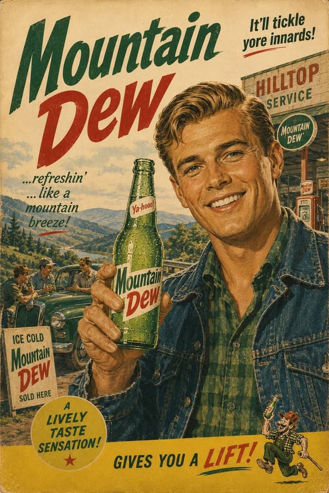 GPT Image Prompt - Authentic 1960s American advertising poster for [BREW], vint