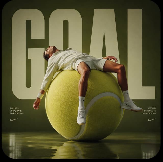 GPT Image Prompt - Avant-garde sports fashion, advertising, a huge tennis ball