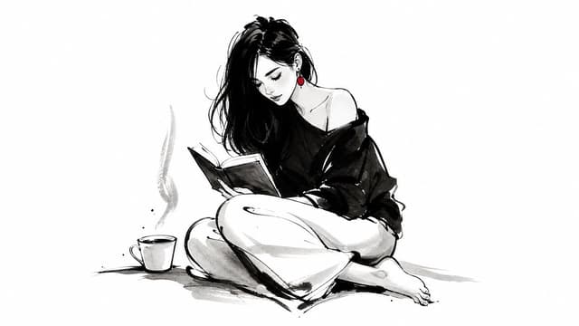 Other Prompt - Expressive minimalist ink illustration of [SUBJECT], confide