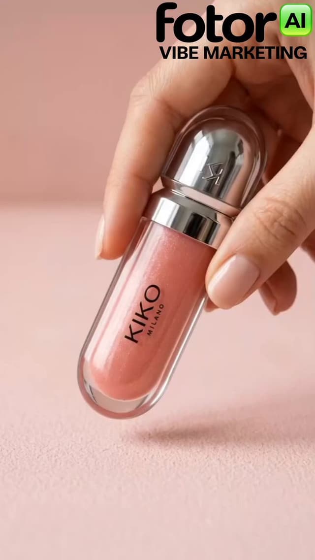 Kling Prompt - High-end cosmetic commercial for KIKO Milano lip gloss in a