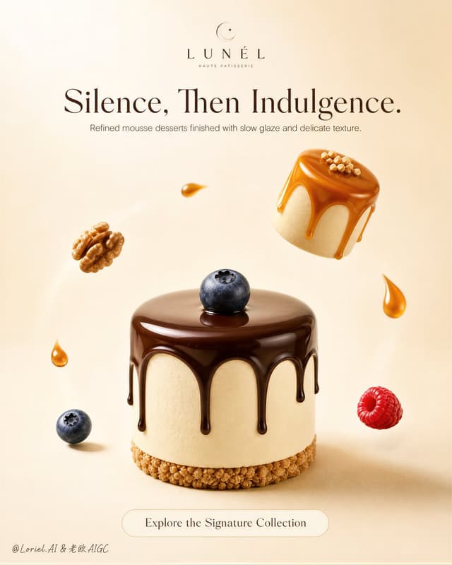 GPT Image Prompt - Create a premium vertical dessert campaign poster for a fict