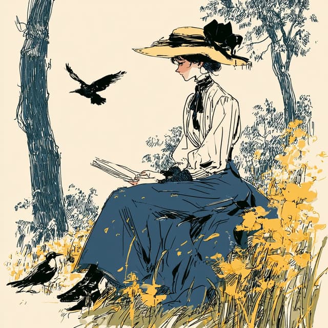 Midjourney Prompt - A beautiful mix of vintage editorial illustration, Edwardian
