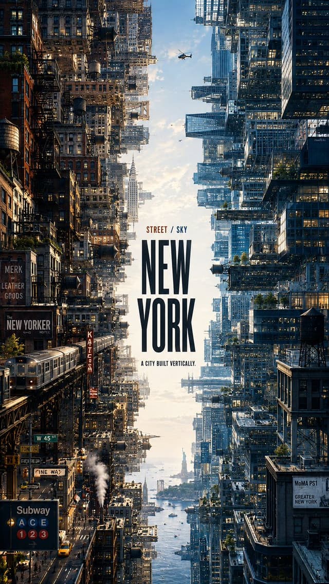 GPT Image Prompt - Create a premium 9:16 editorial city poster that transforms 