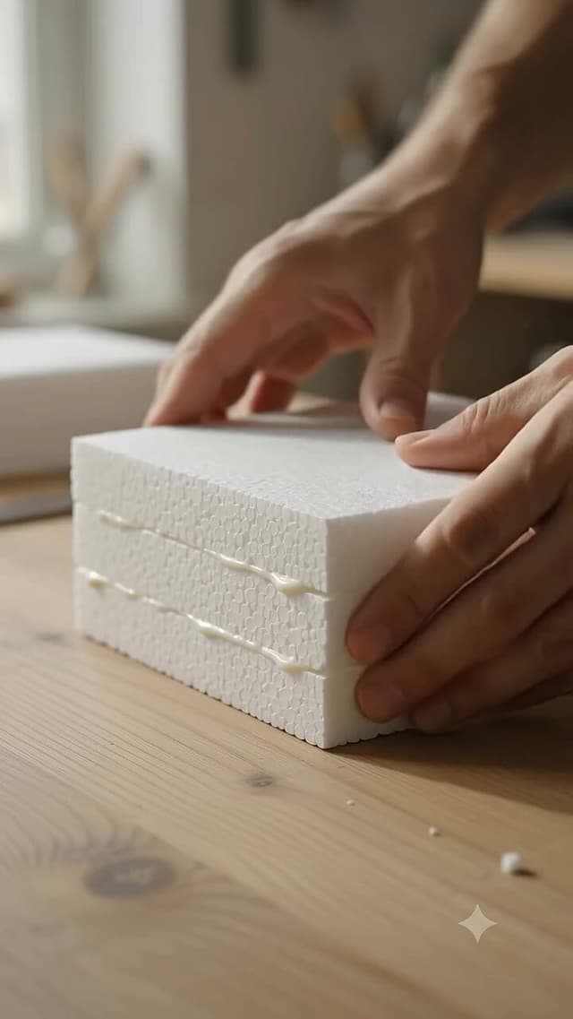 Veo Prompt - Create a realistic, satisfying DIY craft video showing a pai