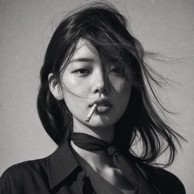GPT Image Prompt - Create a 1970s black-and-white close-up portrait in a windsw
