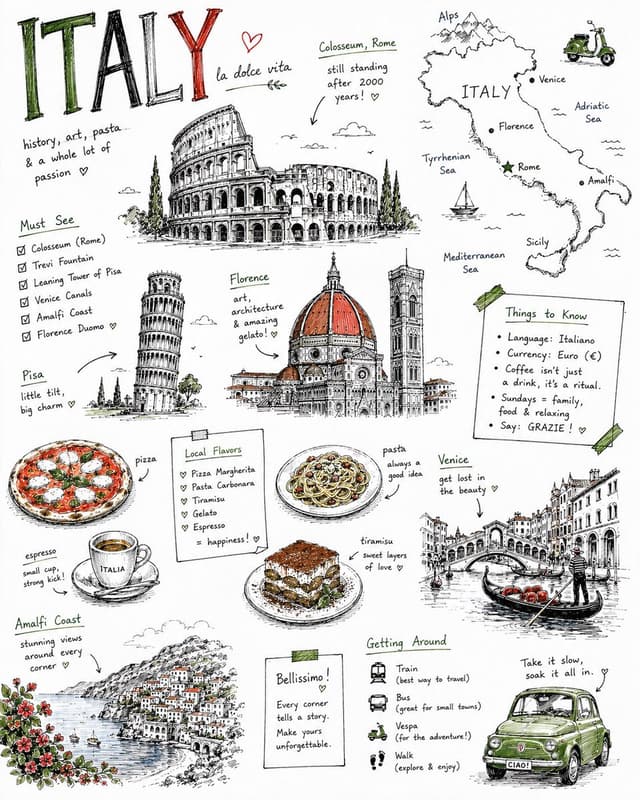 GPT Image Prompt - Spontaneous hand-drawn travel sketchbook page of [CITY], cre
