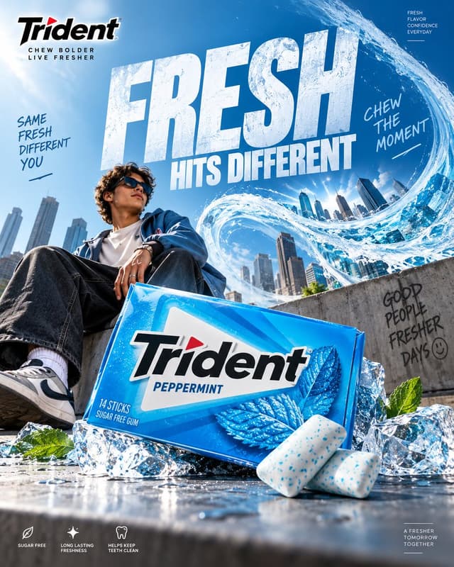 GPT Image Prompt - TRIDENT. Act as a Social Media Art Director and Digital Coll