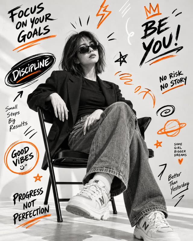 GPT Image Prompt - Create an ultra-realistic motivational fashion editorial pos